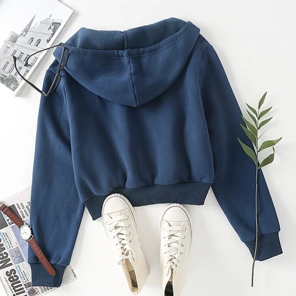 Pocket Drawstring Zip-up Hoodie - Picture 2 of 7